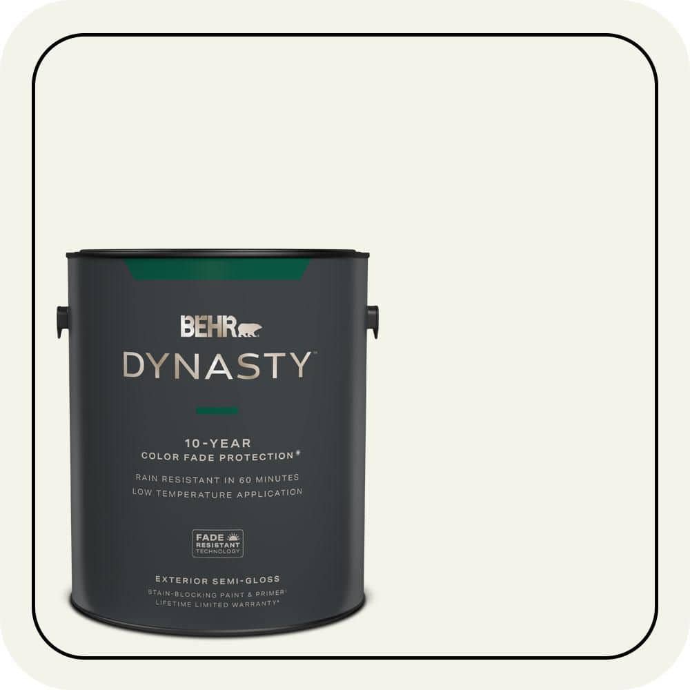 BEHR DYNASTY 1 gal. #PWN-50 Snowy Egret Semi-Gloss Exterior Stain-Blocking Paint & Primer