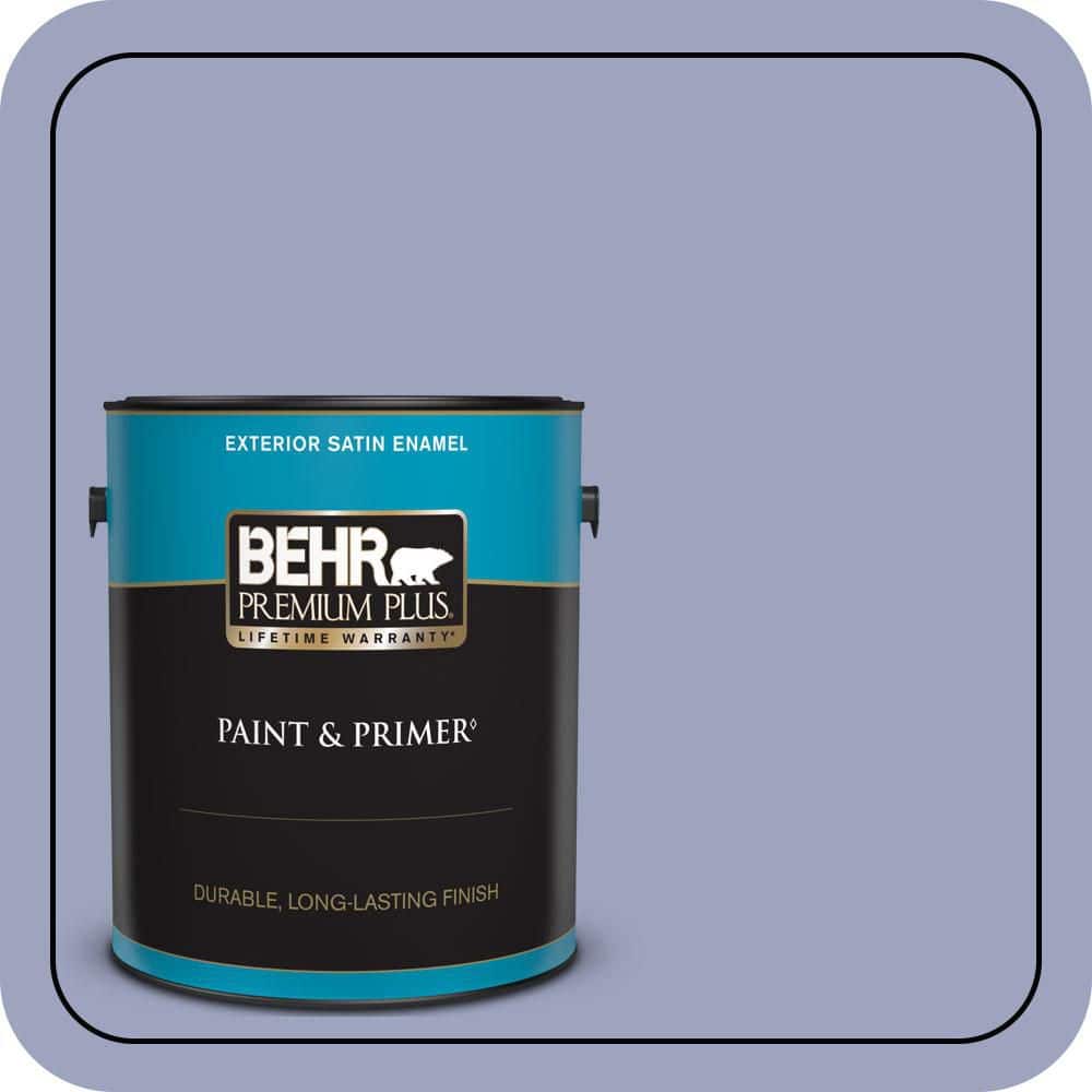 BEHR PREMIUM PLUS 1 gal. #620D-4 Veranda Iris Satin Enamel Exterior Paint & Primer
