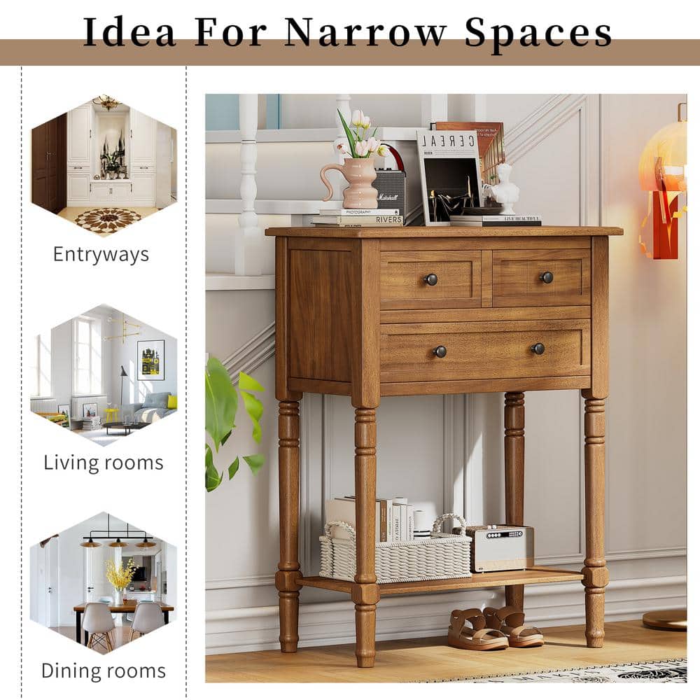 Unbranded 23.7 in. W x 13 in. D x 31.4 in. H Light Brown Linen Cabinet (3)