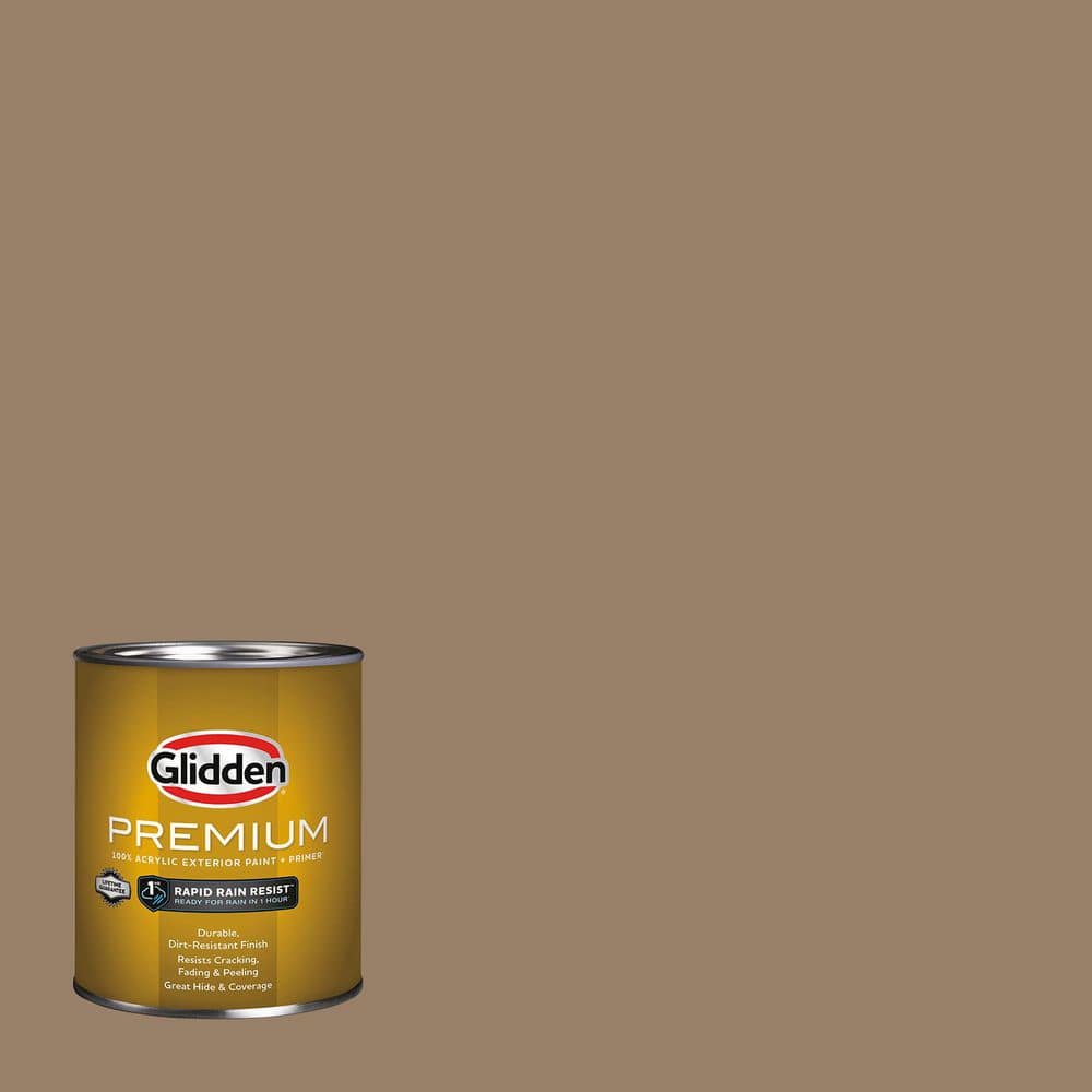 Glidden Premium 1 qt. PPG1077-5 Chocolate Moment Flat/Matte Exterior Paint