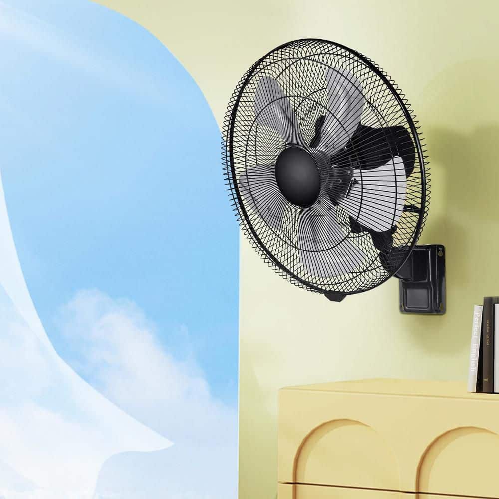 Adrinfly 18 in. 5-Speed Oscillating High Velocity Black Indoor Wall Mount Fan  Household Commercial with Adjustable Head (2)