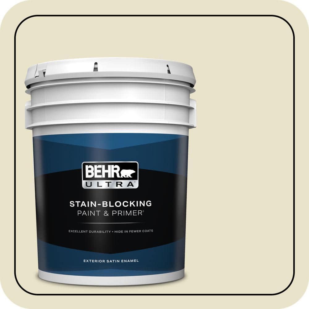 BEHR ULTRA 5 gal. #PPU9-14 White Cliffs Satin Enamel Exterior Paint & Primer