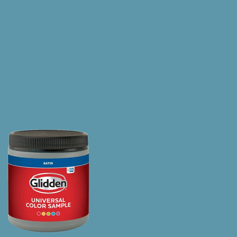 Glidden 8 oz. PPG1151-5 Aqua Blue Satin Interior Paint Sample (1)