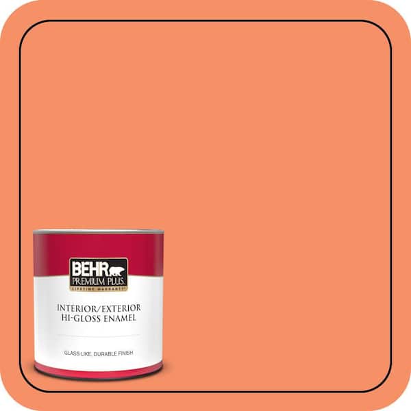 BEHR PREMIUM PLUS #210B-5 Tangerine Dream Enamel Low Odor & Primer (4)