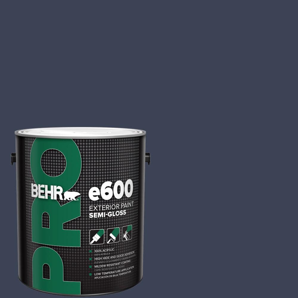 BEHR PRO 1 gal. #HDC-CL-26A Indigo Ink Semi-Gloss Exterior Paint