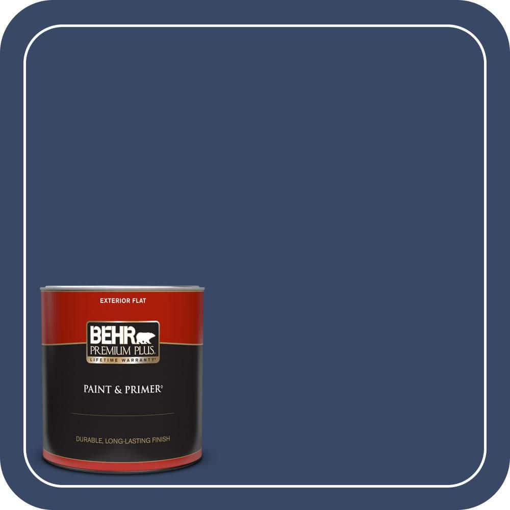 BEHR PREMIUM PLUS 1 qt. #MQ5-14 Bon Nuit Flat Exterior Paint & Primer