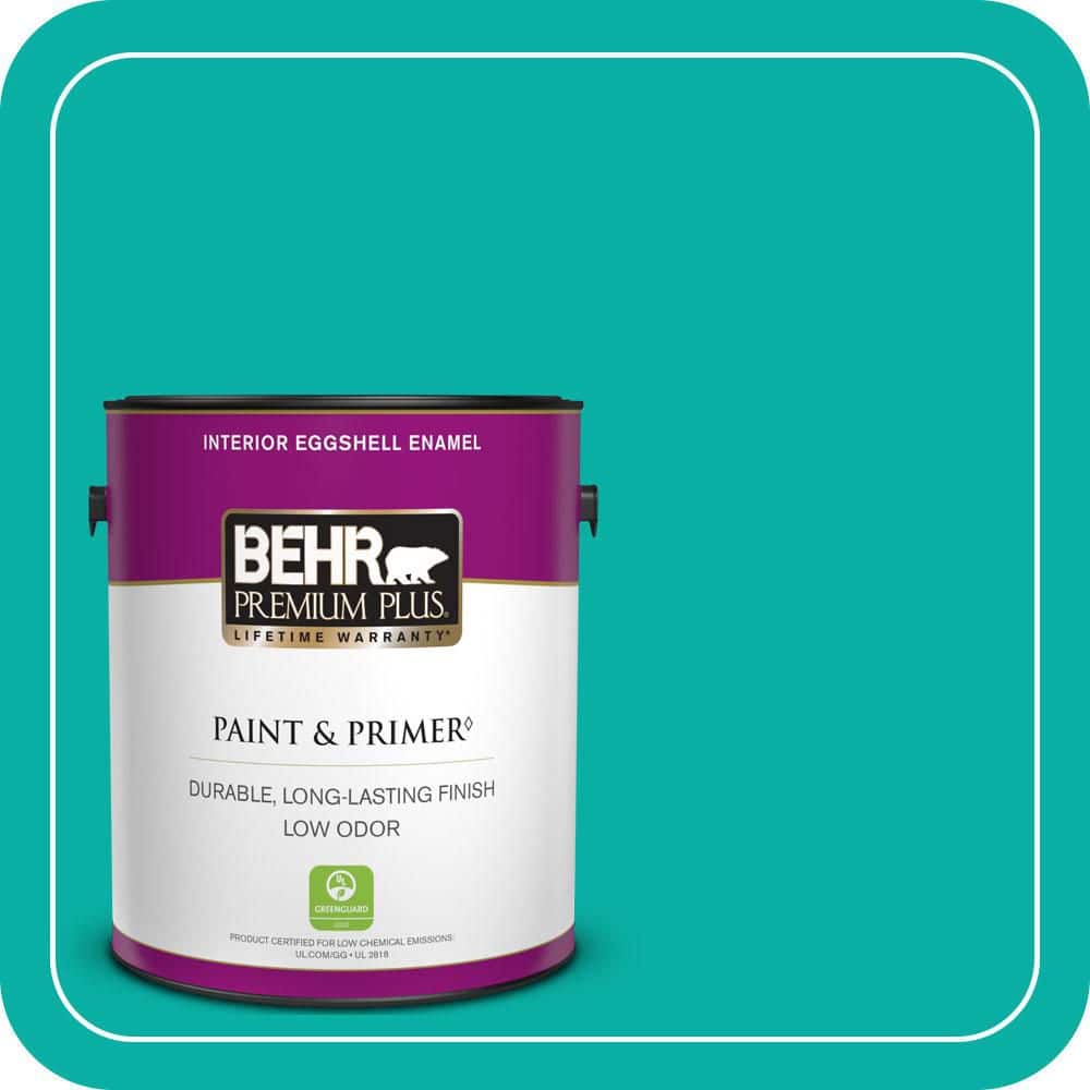 BEHR PREMIUM PLUS 1 gal. #490B-5 Cozumel Eggshell Enamel Low Odor Interior Paint & Primer