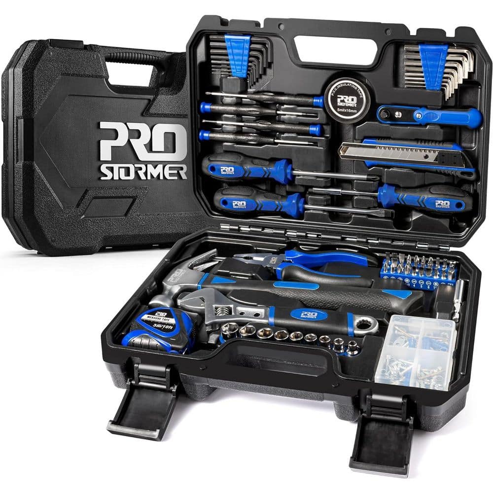 Laybus 160-Piece Blue High-Quality Steel Home Repair Tool Set, General Household Hand Tool Kit with Toolbox Storage Case (1)