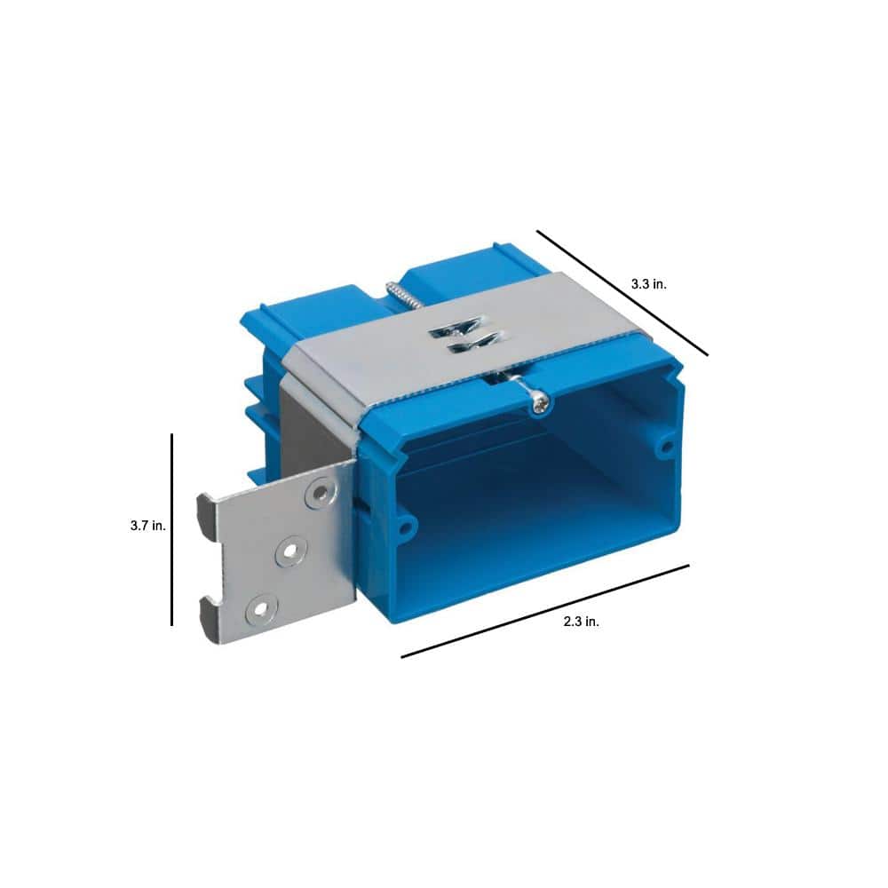 Carlon 1-Gang 22 cu. in. Electrical PVC Horizontal New Work Electrical Box with Adjustable Bracket (B121ADJH) (4)