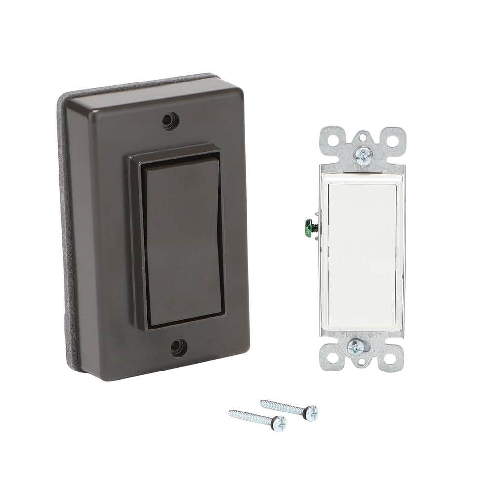 Commercial Electric 1-Gang Metal Weatherproof Single Decorator Switch and Electrical Outlet Cover Kit, Bronze