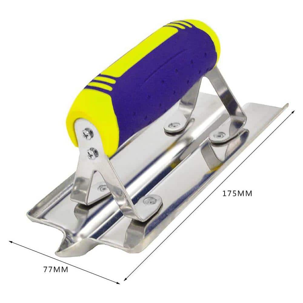 KIWDZFU 6 in. x 3 in. Stainlessteel Concrete Hand Edger Groover (6 in. x 3 in. ½ in. W ½ in. D) Cement Finishing Tool Kit 2-Pack (3)