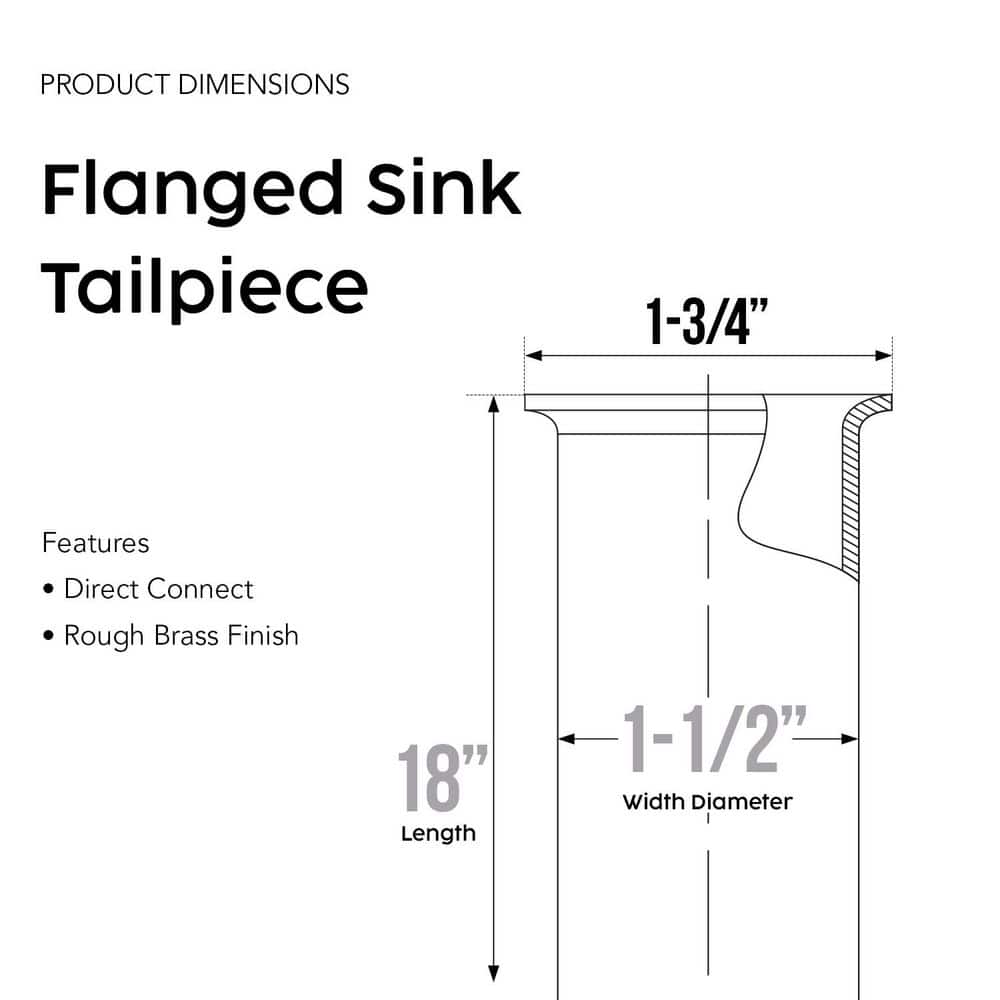 PLUMBFLEX 1-1/2 in. x 18 in. 17-Gauge Flanged Sink Tailpiece for Tubular Drain Applications (3)