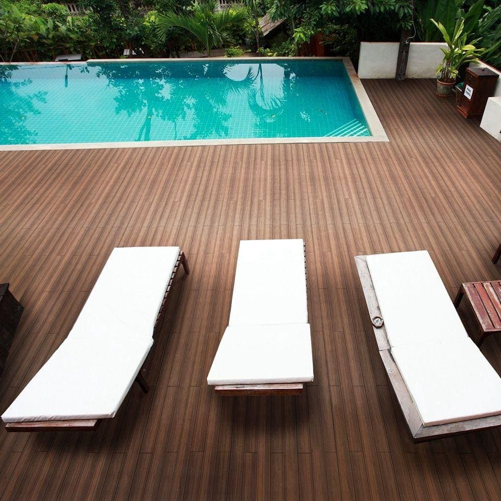 NewTechWood 8.64 sq. ft. Deck-A-Floor Premium Modular Outdoor Composite Flooring System Kit in Peruvian Teak (2)