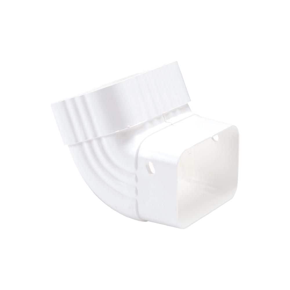 Amerimax Home Products 3 in. x 4 in. White Vinyl Downspout A-Elbow