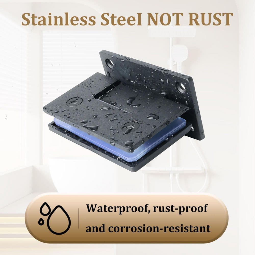 Numhew 2‑Piece Bath Hardware Set 90 Degree Wall‑to‑Glass Frameless Shower Door Hinges with Mounting Hardware in Black (3)