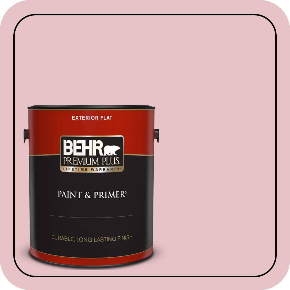 BEHR PREMIUM PLUS 1 gal. #S140-2 Cranapple Cream Flat Exterior Paint & Primer