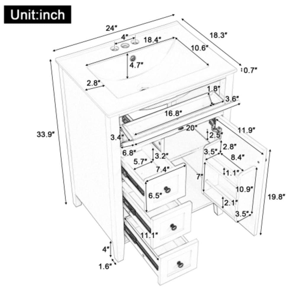Unbranded 24 in. W x 18.3 in. D x 33.9 in. H Bathroom Blue Linen Cabinet (2)