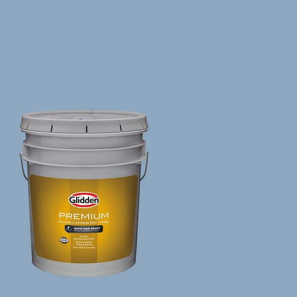 Glidden Premium 5 gal. PPG1160-4 Kaleidoscope Satin Exterior Latex Paint (2)
