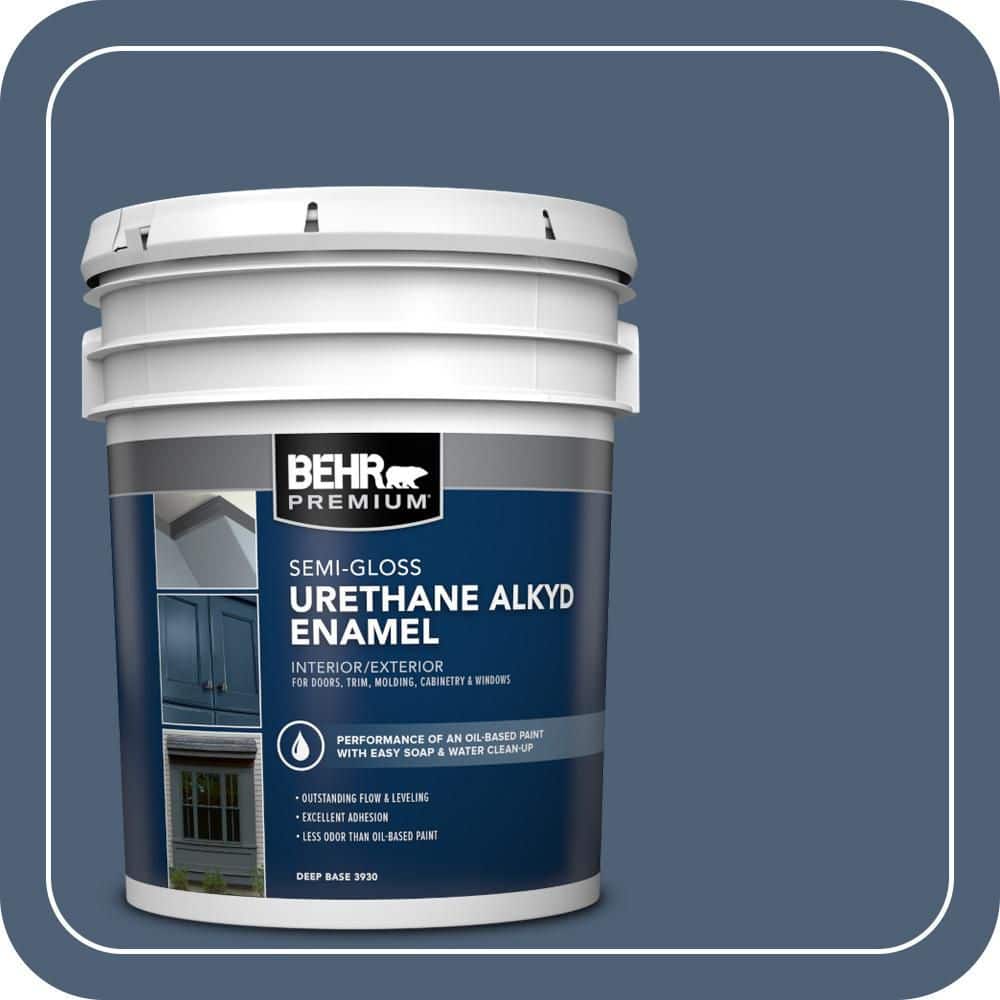 BEHR PREMIUM 5 gal. #BIC-52 Loyalty Urethane Alkyd Semi-Gloss Enamel Interior/Exterior Paint