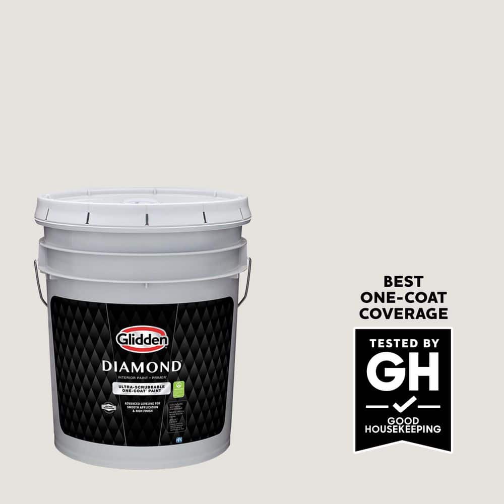 Glidden Diamond 5 gal. PPG1002-2 Arctic Cotton Satin Interior Paint with Primer