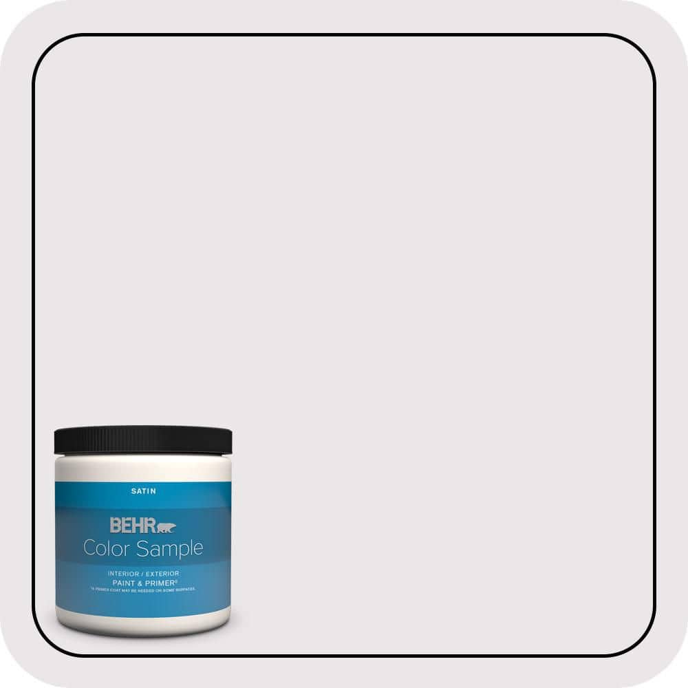 BEHR PREMIUM PLUS 8 oz. #PR-W03 Melodic White Satin Enamel Interior/Exterior Paint & Primer Color Sample
