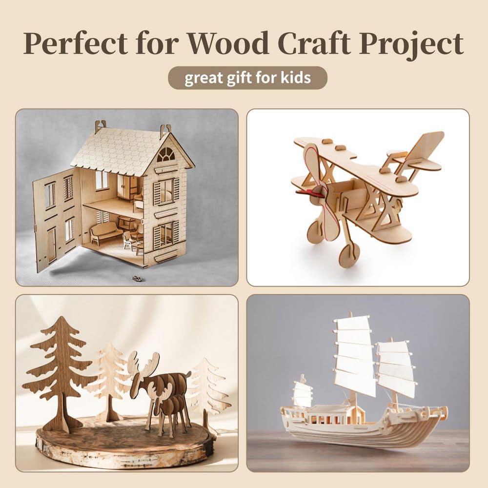 Afoxsos 1/16 in. x 12 in. x 12 ft. Balsa Wood Plywood Project Panel 10-Pack for Laser Cutting and Crafting (3)
