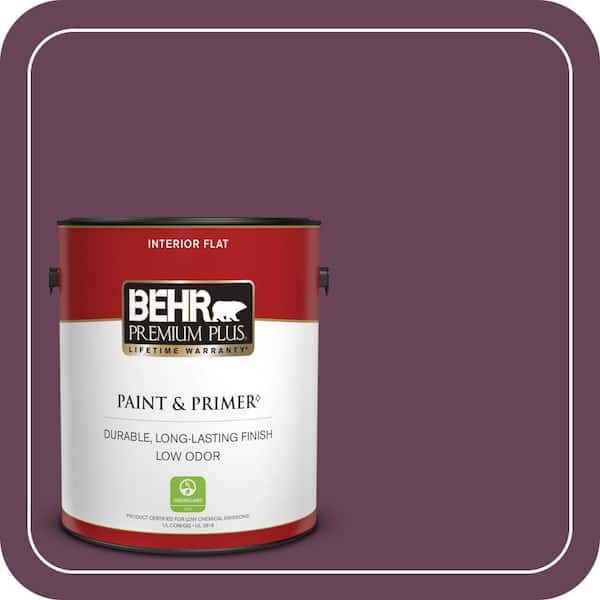 BEHR PREMIUM PLUS 1 gal. #ICC-111 Plum Harvest Semi-Gloss Enamel Low Odor Interior Paint & Primer (3)