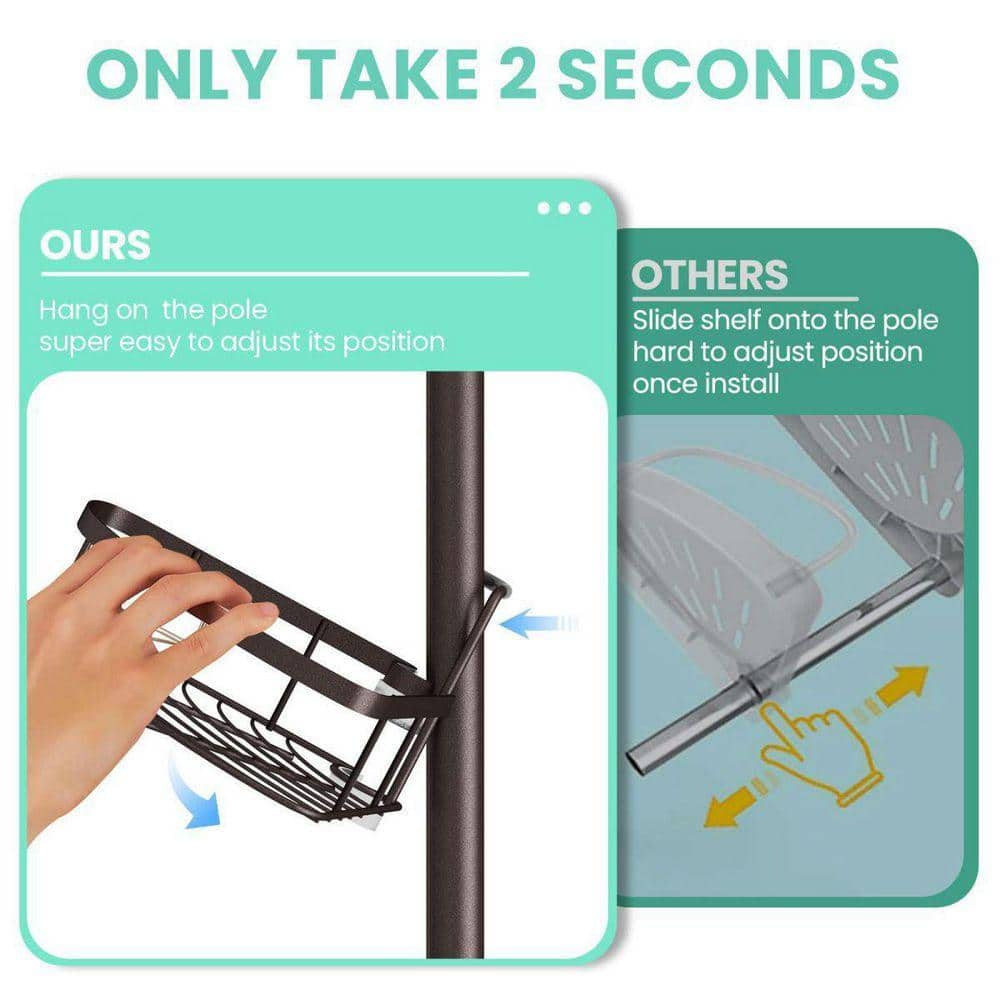 Dracelo Bronze Rustproof Corner Shower Caddy Organizer, 4 Large Baskets for Storage Bathroom Accessories (2)