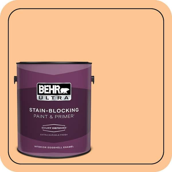 BEHR ULTRA 1 gal. #P220-4 Dainty Apricot Extra Durable Eggshell Enamel Interior Paint & Primer (2)