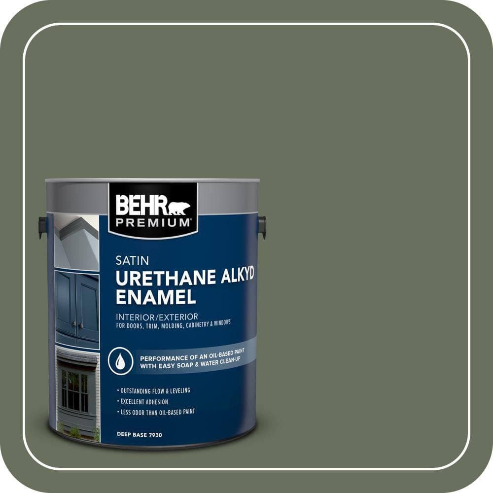 BEHR PREMIUM 1 gal. #N390-6 Laurel Garland Urethane Alkyd Satin Enamel Interior/Exterior Paint (1)