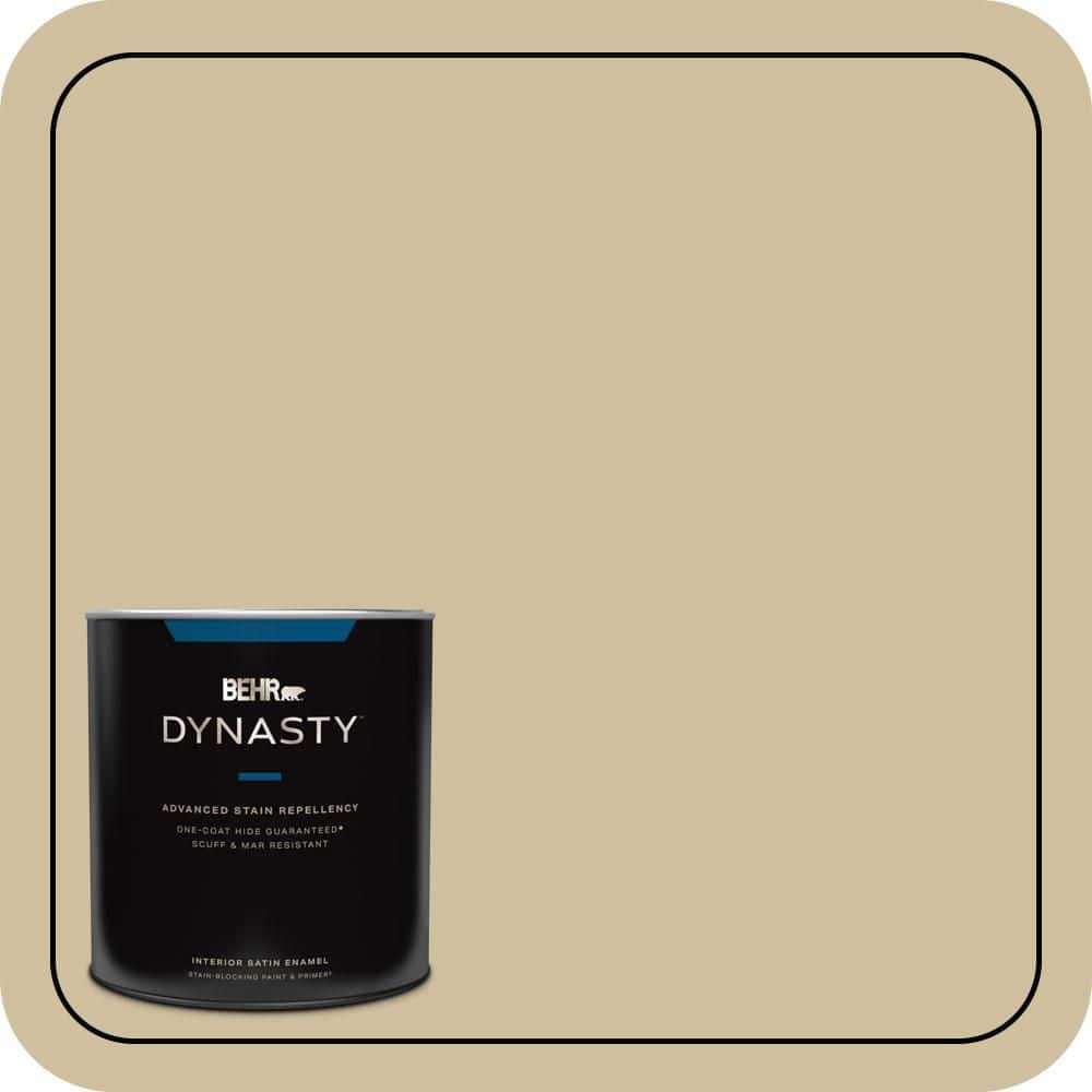 BEHR DYNASTY 1 qt. #S320-3 Final Straw Satin Enamel Interior Stain-Blocking Paint and Primer