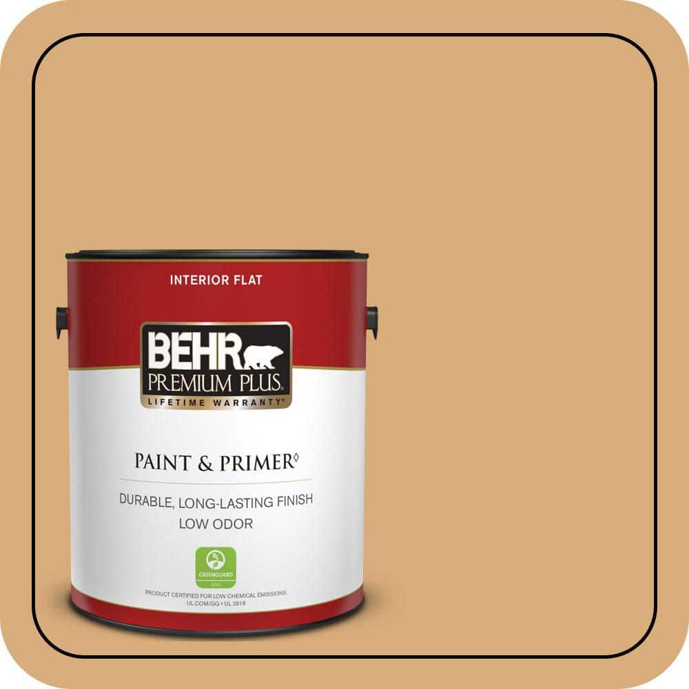 BEHR PREMIUM PLUS 1 gal. #PPU6-05 Cork Flat Low Odor Interior Paint & Primer