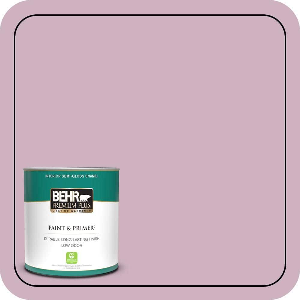 BEHR PREMIUM PLUS 1 qt. #S120-3 Candlelight Dinner Semi-Gloss Enamel Low Odor Interior Paint & Primer