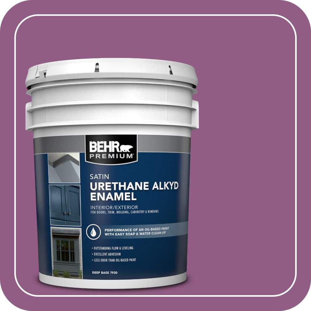 BEHR PREMIUM 5 gal. #OSHA-4 OSHA SAFETY PURPLE Urethane Alkyd Satin Enamel Interior/Exterior Paint