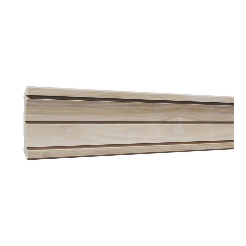 Ornamental Mouldings . 75 in. D x 5.25 in. W x 92 in. L Unfinished Poplar Wood Millora Crown Moulding (1)