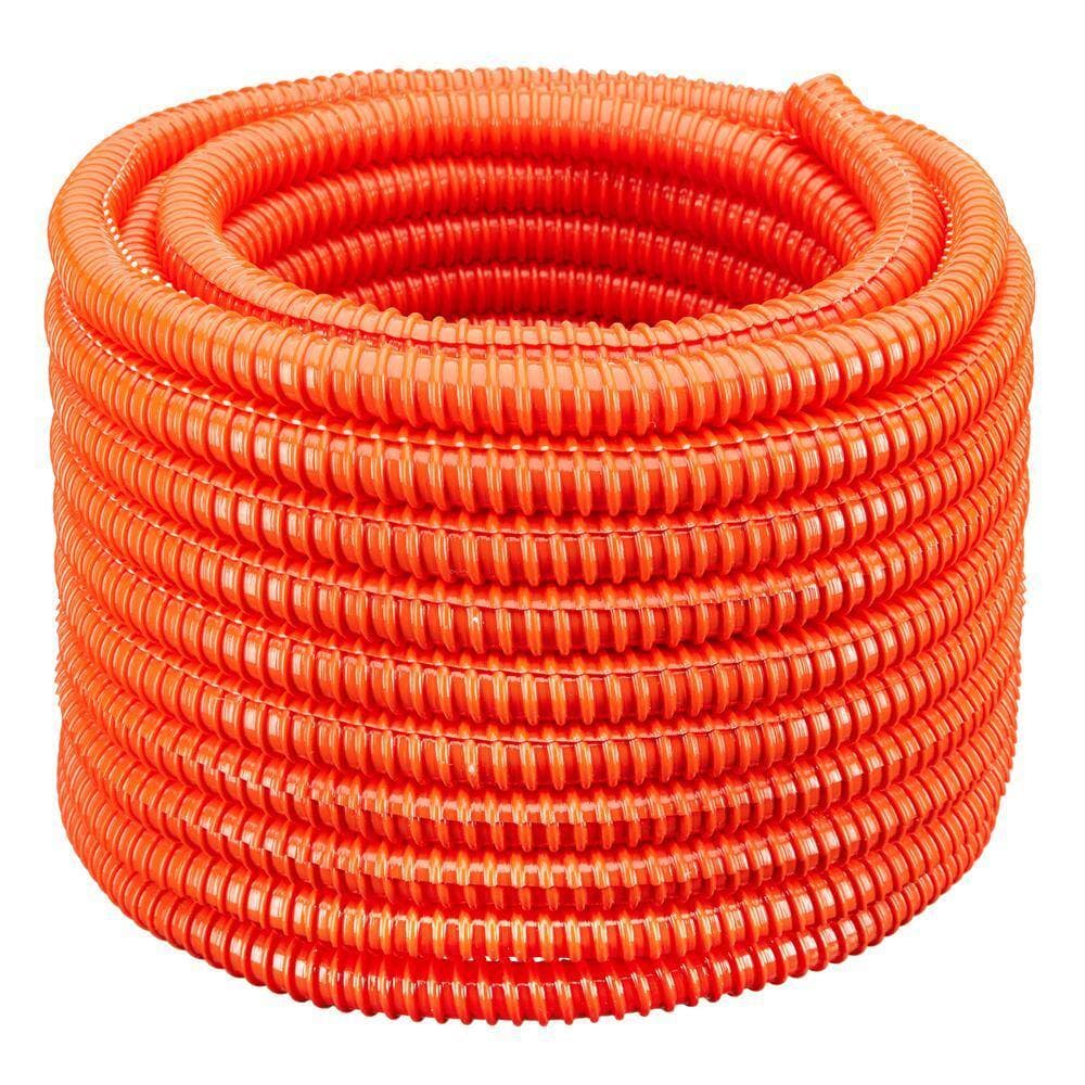 HYDROMAXX 1 in. Dia x 100 ft. PVC Orange Flexible Corrugated Split Tubing and Convoluted Wire Loom (1)