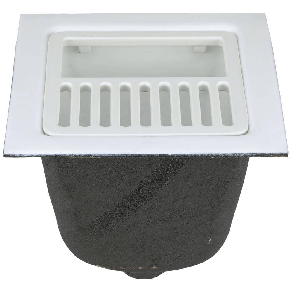 Zurn 12 in. x 12 in. Acid Resisting Enamel Coated Floor Sink with 2 in. No-Hub Connection and 8 in. Sump Depth (1)