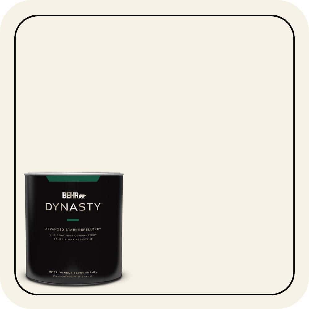 BEHR DYNASTY 1 qt. #W-F-400 Swan Wing Semi-Gloss Enamel Interior Stain-Blocking Paint and Primer
