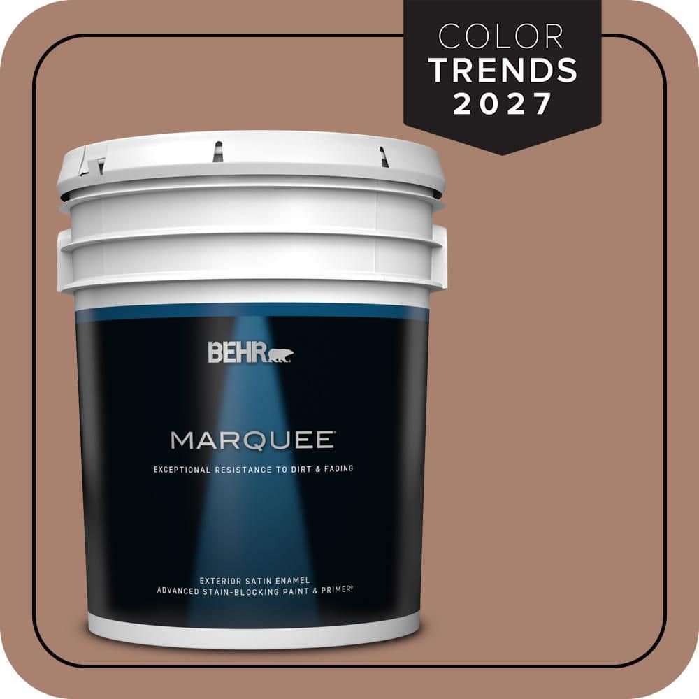 BEHR MARQUEE 5 gal. #S190-5 Cocoa Nutmeg Satin Enamel Exterior Paint & Primer