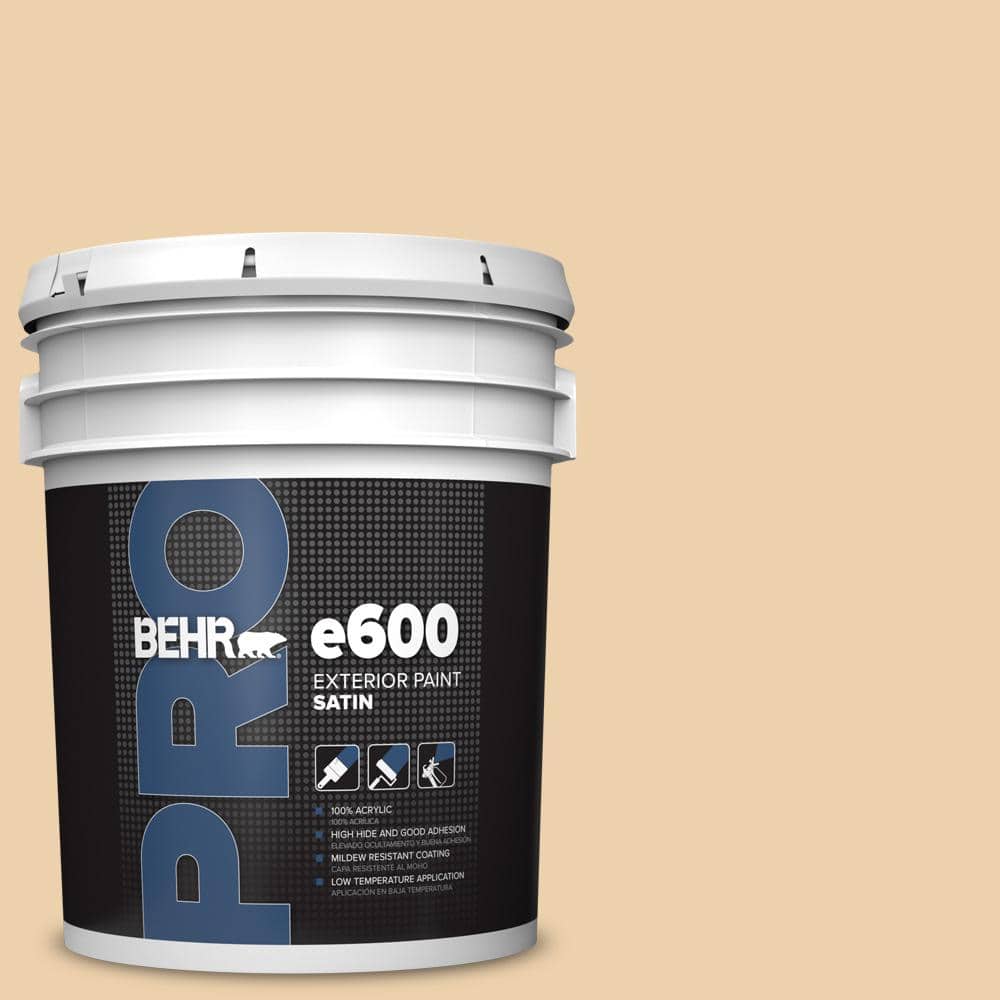 BEHR PRO 5 gal. #MQ3-43 Ceramic Beige Satin Enamel Exterior Paint