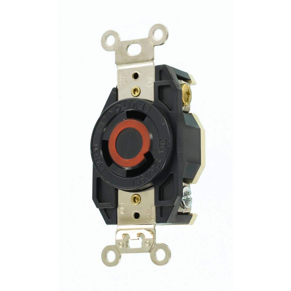 Leviton 30 Amp 125/250-Volt Flush Mounting Non-Grounding Locking Outlet, Black 2660 (3)