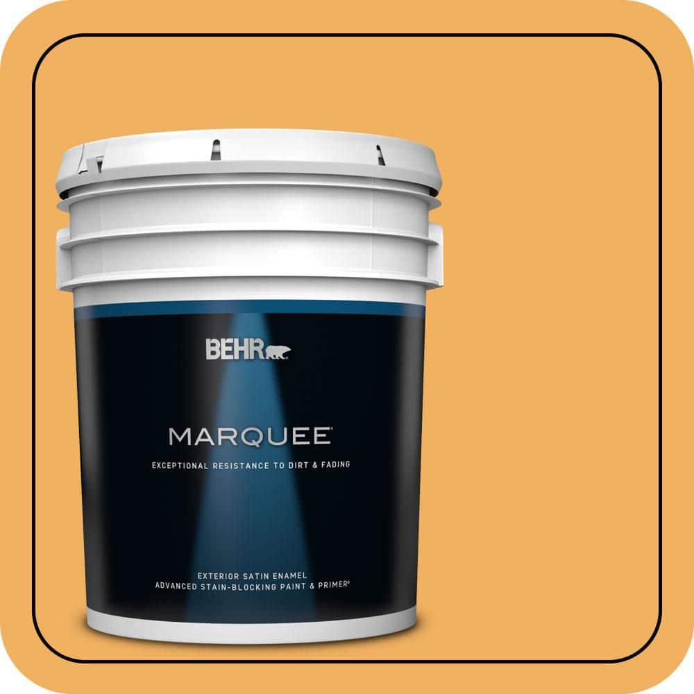 BEHR MARQUEE 5 gal. #PMD-74 Sweet Honey Satin Enamel Exterior Paint & Primer