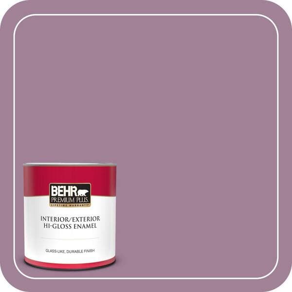 BEHR PREMIUM PLUS 1 qt. #PMD-82 Violet Bouquet Hi-Gloss Enamel Interior/Exterior Paint & Primer (2)