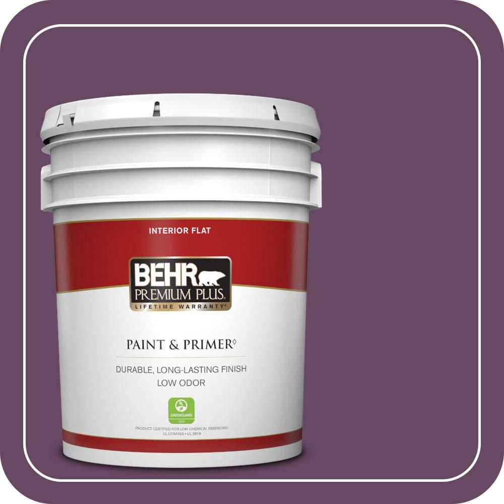 BEHR PREMIUM PLUS 5 gal. #680D-7 Bunchberry Flat Low Odor Interior Paint & Primer