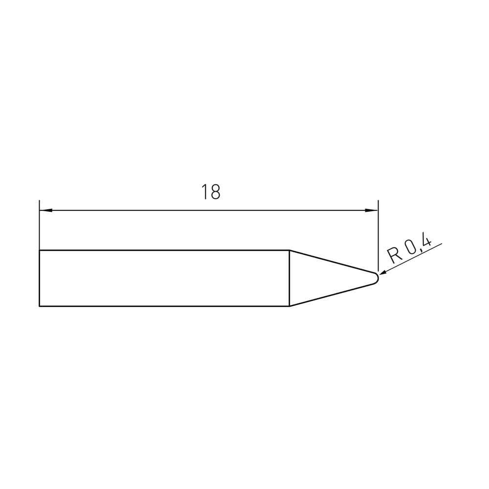 Weller RTMS Micro Soldering Tip, Conical Ø 0.8 mm (2)