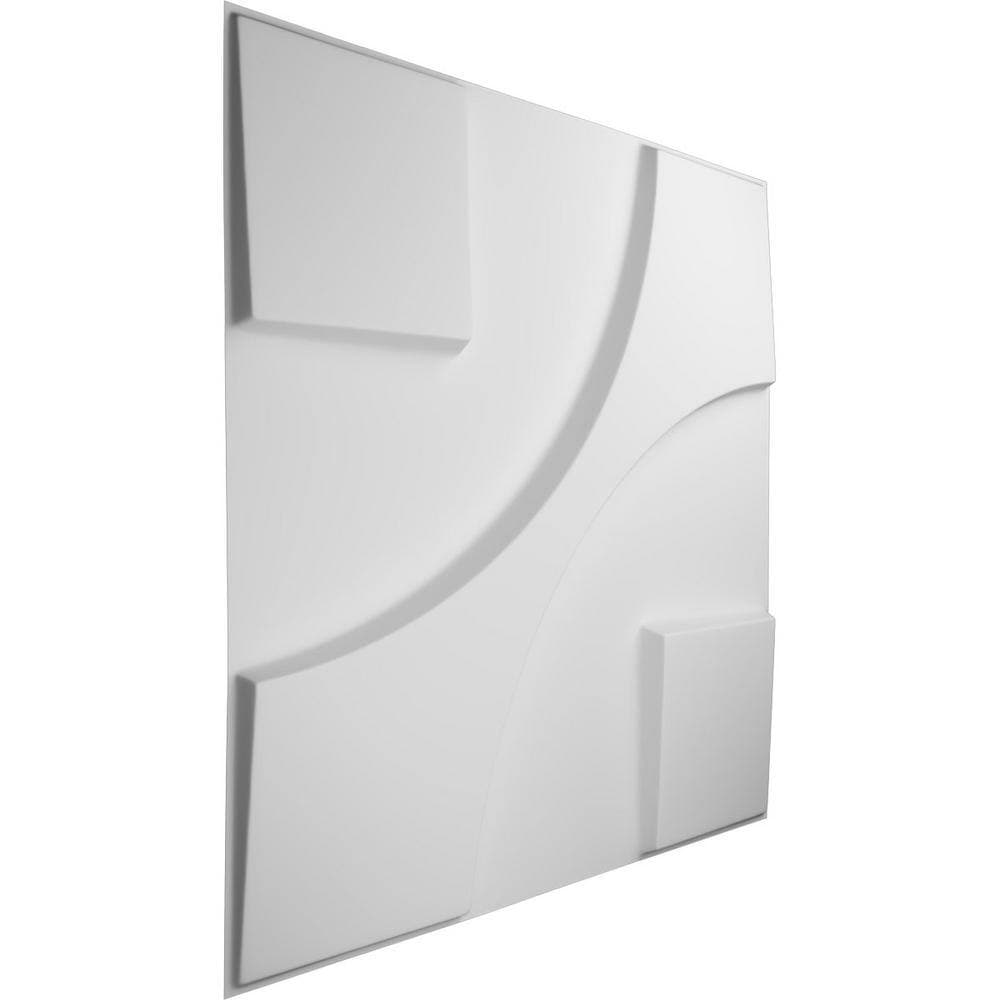 Ekena Millwork 1 in. x 19-5/8 in. x 19-5/8 in. White PVC Nestor EnduraWall Decorative 3D Wall Panel (2.67 sq. ft.) (3)