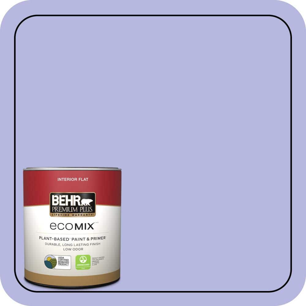 BEHR PREMIUM PLUS 1 qt. #P550-3 Lavender Cloud Flat EcoMix Plant-Based Interior Paint & Primer (1)