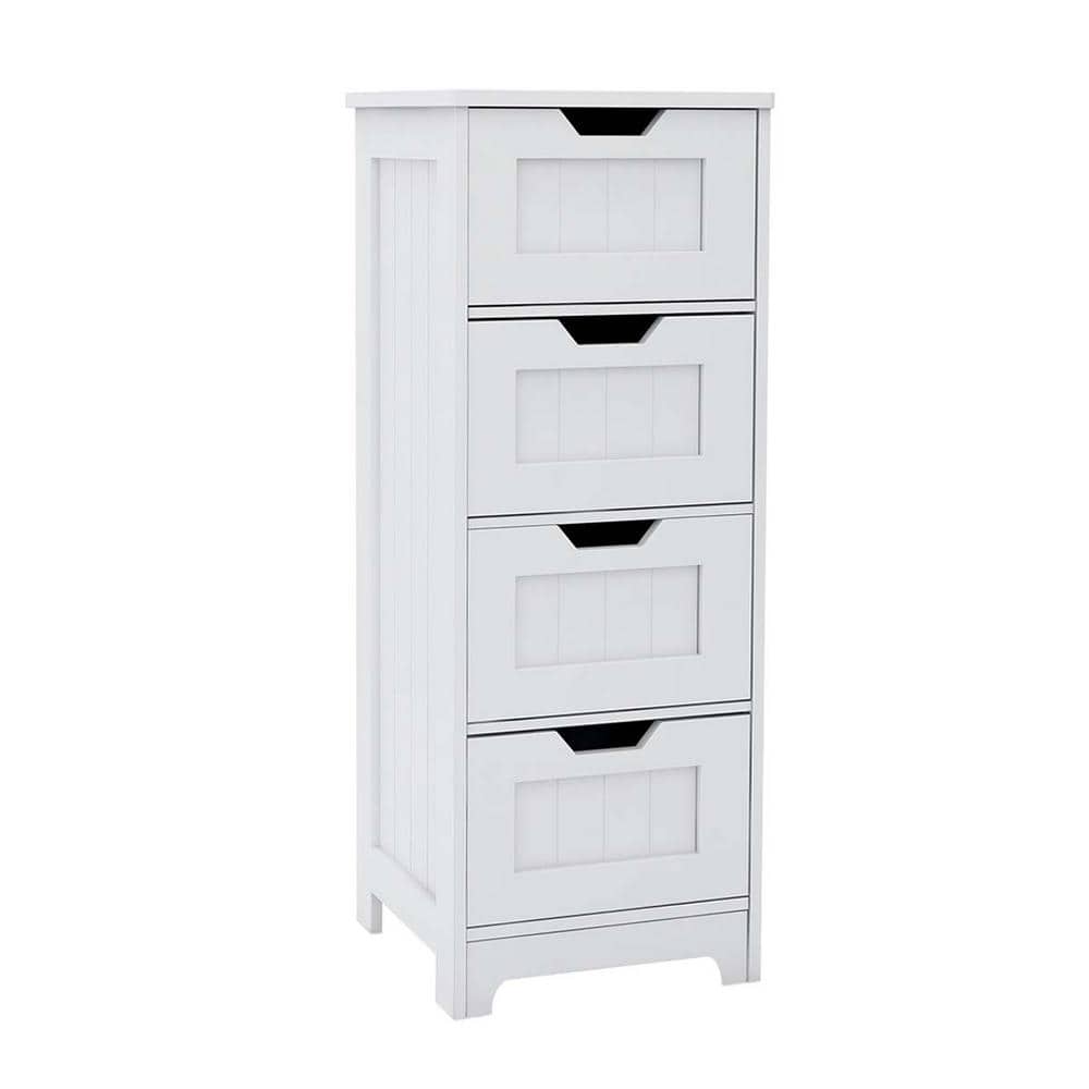 Unbranded 11.81 in. W x 11.81 in. D x 32.28 in. H Wood Freestanding Linen Cabinet in White (1)