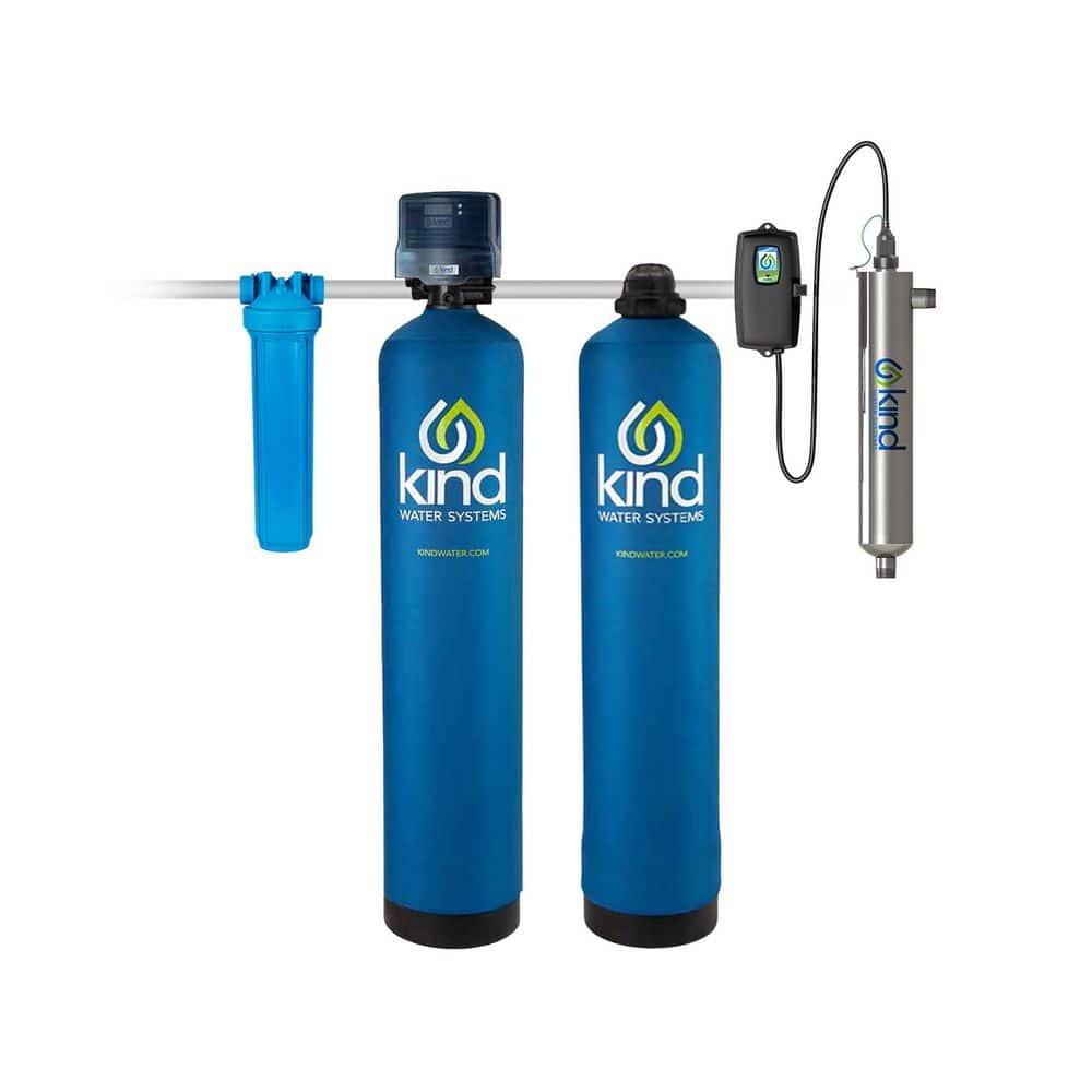 KIND Whole House Well Water Filtration and Salt-Free Softener Combo with UV