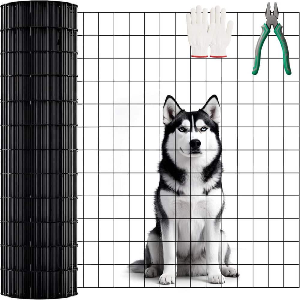 Silverpark 36 in. x 33 ft. 16-Gauge Animal-Safe Vinyl Coated Wire Mesh, 2 x 3 Grid for Poultry Cage Protection